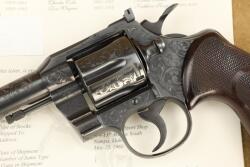 Custom Engraved Colt Officers Model Match 6" .22 LR Double Action Target Revolver, 1960 C&R - 8