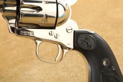 Cased Colt Peacemaker Centennial Nickel Frontier Six Shooter SAA .44-40 Revolver, 1973 C&R - 24