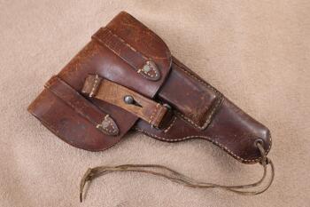German WW2 Luftwaffe Pilot Hungarian Femaru M37 Brown Leather Pistol Holster