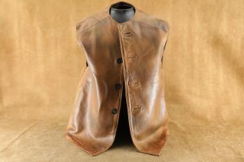 British WW2 Commando Camouflaged Brown Leather Jerkin Wool Lined Combat Vest 1944