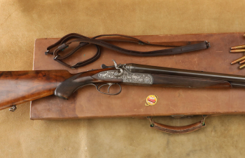 Cased Simson Jaeger Hammer Drilling 16 GA 9.3x72R Shotgun/Rifle Combination Gun, 1919 C&R