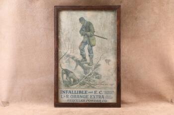 Antique 1920 Hercules Powder Co. "Don't You Fool Me, Dog!" Black Americana Advertising Poster 26x17"