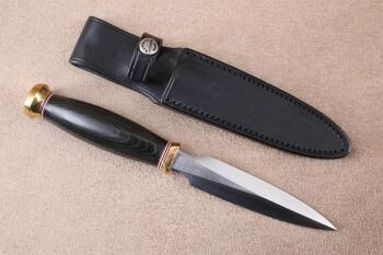 Vintage Randall Made Knives Custom Micarta Handle Model 2-5 "Fighting Stiletto" Knife & Sheath