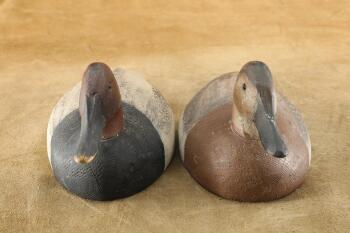 Pair of Vintage Ben Schmidt Centerline, MI Canvasback Duck Decoys