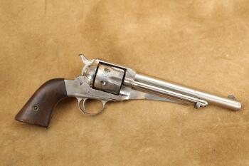 E. Remington & Sons Model 1875 SAA 7 1/2" Nickel .44-40 WCF Single Action Revolver, Antique