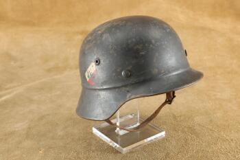 German WW2 Luftwaffe Luftschutz Double Decal Beaded M-35 Stahlhelm Steel Helmet ET62