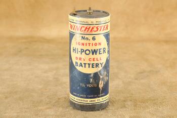 Vintage 1950s Winchester No. 6 Ignition Hi-Power 1 1/2 Volts Alarms, Bells, Buzzers Dry Cell Battery