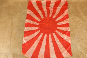 Imperial Japanese Army WWII Silk 36.5" x 26.5" Rays & Rising Sun "Meatball" Flag