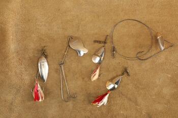 5 Vintage 1930s Winchester Fishing Lures. Model 9651, Model 9622, Model 8781, Model 9622, & 9638