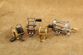 Lot of 4 Antique1920s Winchester Fishing Reels, Model 2292, Model 1412, Model 1218, & Model 1318