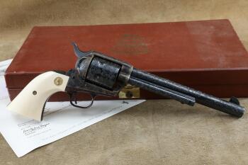 Cased Colt Factory Class D Engraved Unfluted Cylinder Single Action Army .45 Revolver 1978 C&R