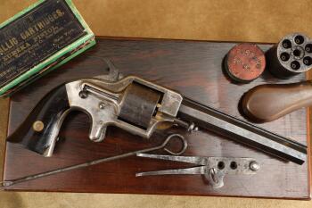 Plant's Mfg Co. 3rd Model Brass Frame .42 Cal 6" Cup-Fire Revolver 1860-1866 Antique