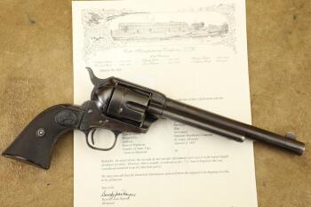 1st Generation Colt Single Action Army SAA 7 1/2" .45 Revolver and Letter, 1882 Antique