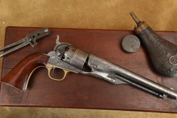 Factory Engraved Special Order Civil War Colt 1860 Army .44 Cal Percussion Revolver, 1863 Antique