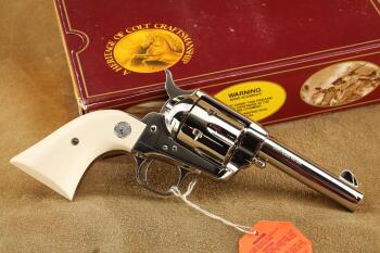 Boxed Colt Storekeeper's Model Sheriff Single Action Army SAA Nickel Ivory 4" .45 Revolver, 1987