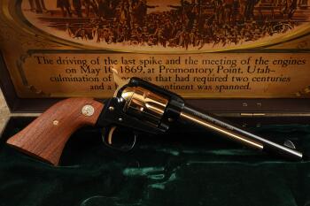 Colt Golden Spike Frontier Scout 6" Single Action Revolver & Display Case, MFD 1969 C&R
