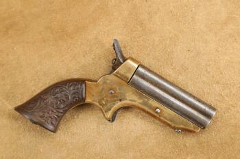 Gold Plated C. Sharps Model 1A .22 Rimfire 2.5" Four-Barrel Pepperbox, 1859-1874 Antique