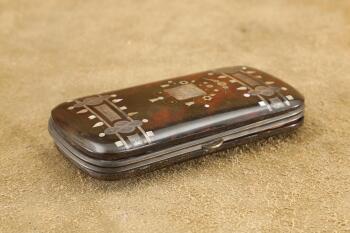 Antique 1880s Victorian Gentleman's Tortoise Shell Cigar Case, 5 7/8" x 3" x 1"