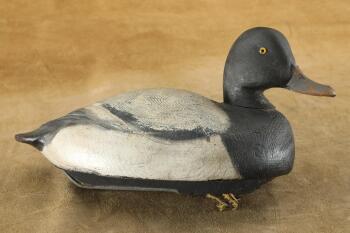 Vintage Wooden Bluebill Drake D Decoy