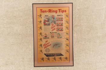 1944 Vintage Framed Smith & Wesson "Ten-Ring Tips" Advertising Poster, 25x40"