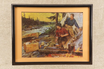 Modern Made Philip R. Goodwin "The Interrupted Meal" Framed 19" x 14" Jigsaw Puzzle