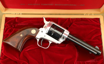 Colt Arkansas Territory Sesquicentennial Scout 4.75" SA Revolver & Case, MFD 1969 C&R