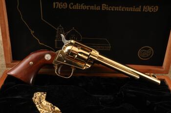 1 of 4997 Colt California Bicentennial Scout 6" SA Revolver & Display Case, MFD 1969 C&R