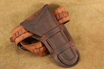 Antique Early 1900s Miles City Saddlery 6" Barrel Medium Frame Revolver Holster & Money Belt Rig