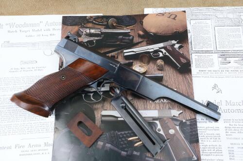 Pre-War Colt Woodsman Match Target 6 1/2 .22 LR Herrett Grips Semi