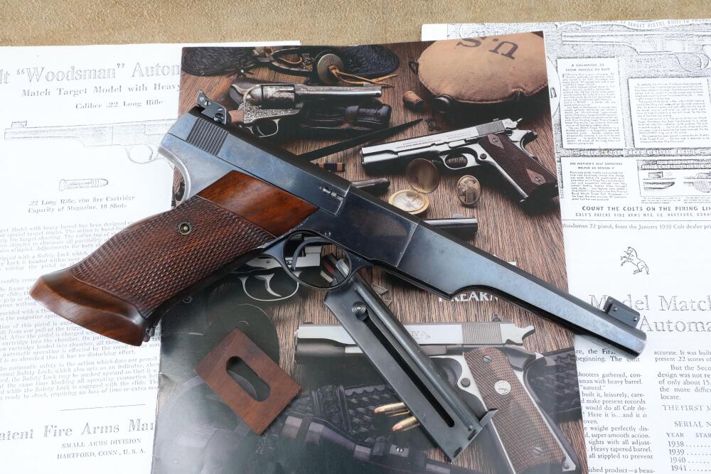 Pre-War Colt Woodsman Match Target 6 1/2 .22 LR Herrett Grips Semi Pre-War Colt Woodsman Match Target 6 1/2 .22 LR Herrett Grips Semi