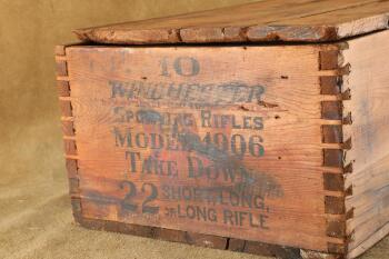 Antique 1900s Winchester Wood Shipping Crate for 10 Model 1906 Takedown .22 S/L/LR Sporting Rifles