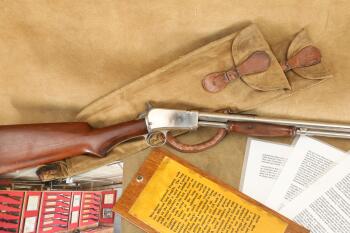 Winchester Model 06 Nickel Expert Grade .22 Short, Long, LR 20" Pump Action Rifle, 1919 C&R
