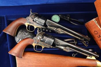 Colt 1860 Army U.S. Cavalry Commemorative Cased Pair .44 Cal. 8" Revolvers, 1977-1980 Antique