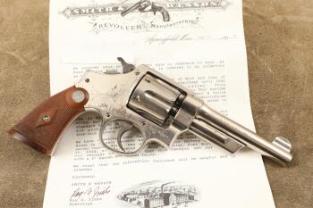 Wolf & Klar Shipped Smith & Wesson .44 Hand Ejector 3rd Model of 1926 Nickel 5" DA Revolver 1928 C&R
