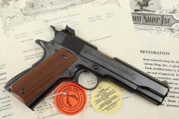 Restored Pre-War Colt National Match Government 1911 .45 ACP Semi-Auto Pistol & Letter, 1938 C&R