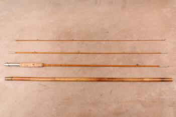 Vintage 1930s Winchester 3 Piece 9' Bamboo Fly Fishing Rod With Tip Section Storage Tube