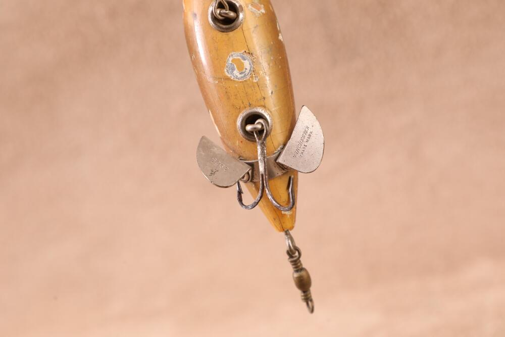Lot of 2 Antique Early 20th Century Winchester Fishing Lures: Model 9203  Wobbler & 9205 Crackle Back