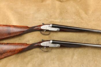 Matched Pair James Purdey & Sons Sidelock Hammerless 12 Ga SxS Double Shotguns 1898 Antique
