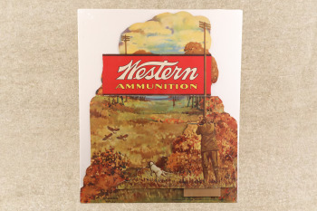 Vintage 1932 Western Cartridge Co Norman Hall Artist 3-D Die-Cut Cardboard Advertising Poster 31x26"