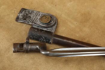 US Army Indian Wars M-1873 Trapdoor Springfield .45-70 Rifle Socket Bayonet, Sheath