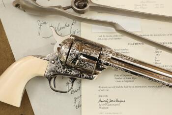 George Spring Engraved Colt Buntline Special Single Action Army SAA .45 Revolver, 1957 C&R