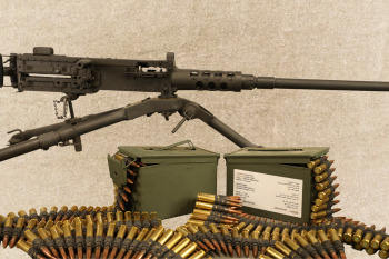 U.S. Ordnance Inc. Browning M2 HB .50 BMG Belt-fed Ma Deuce Semi-Auto Rifle, Tripod & Ammo