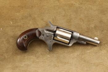 Colt New Line Nickel .32 Short Long Rimfire 2nd Model Revolver Etched Panel, 1876 Antique
