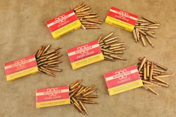 6 Full Correct Boxes of Vintage 1950s Winchester Ammo, .30-06, .243, .257 Roberts, and .308 Win.