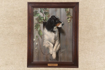 Antique Early 1900s Alexander Pope II "The "Brook Hill" Dog" 38" x 28" Tin-Litho Advertising Sign