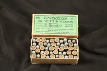 1x Full Box, 50 Rds. of Vintage Winchester .32 Smith & Wesson Ammo W/ Two Piece Box