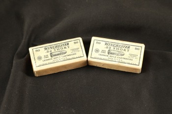 2x Sealed Full Boxes, 100 Rds. of Vintage Winchester .22 Short “Lesmok Rifle Cartridges” Ammo