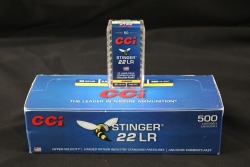 1x Case, 10x Boxes, 500 Rds. of CCI Stinger .22 Long Rifle 32 Grain HP Varmint Ammo