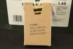 840 Rds. of Federal 5.56x45 55 Grain FMJ Ball Ammo on Stripper Clips, XM193LC1, Packed in 2 Ammo Cans - 12