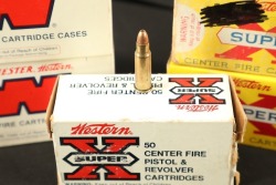 3x Full Boxes, 150 Rds. of Western .256 Winchester Magnum Super X 60 Grain Open Point Expanding Ammo, and 2x Full Boxes, 100 Pcs. of Virgin Brass Winchester Western .256 Winchester Magnum Empty Cases - 3